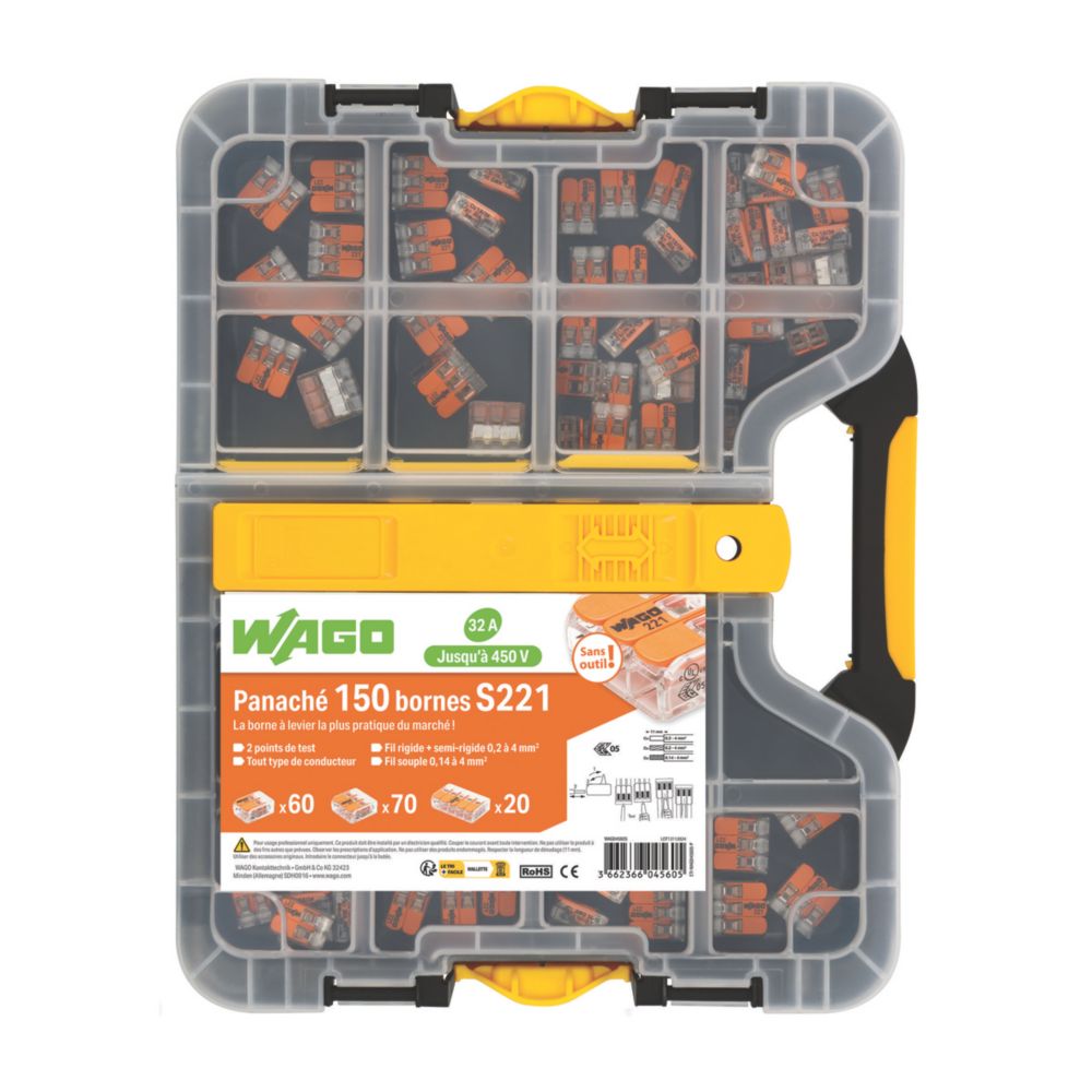 Ensemble de connecteurs Wago S221, 150 pièces