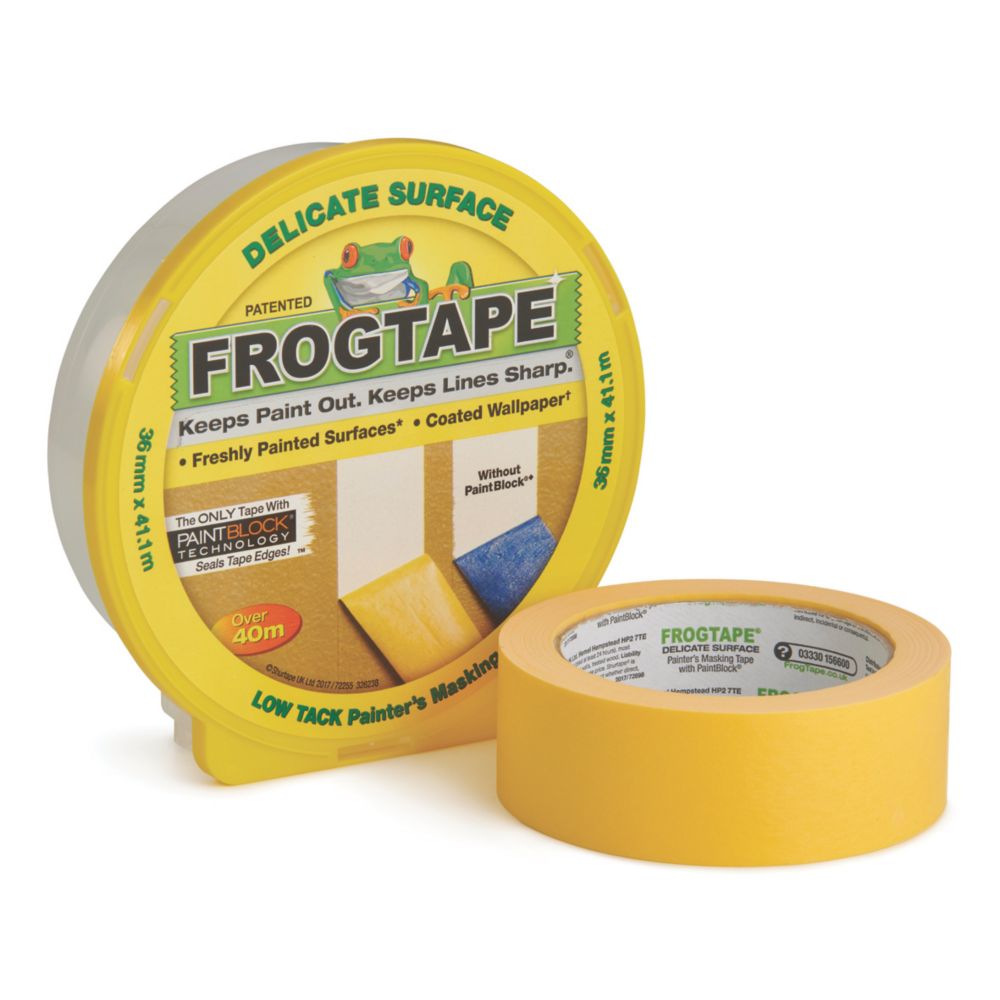 Ruban de masquage surfaces délicates pour peinture Frogtape 41m x 36mm, Ruban adhésif