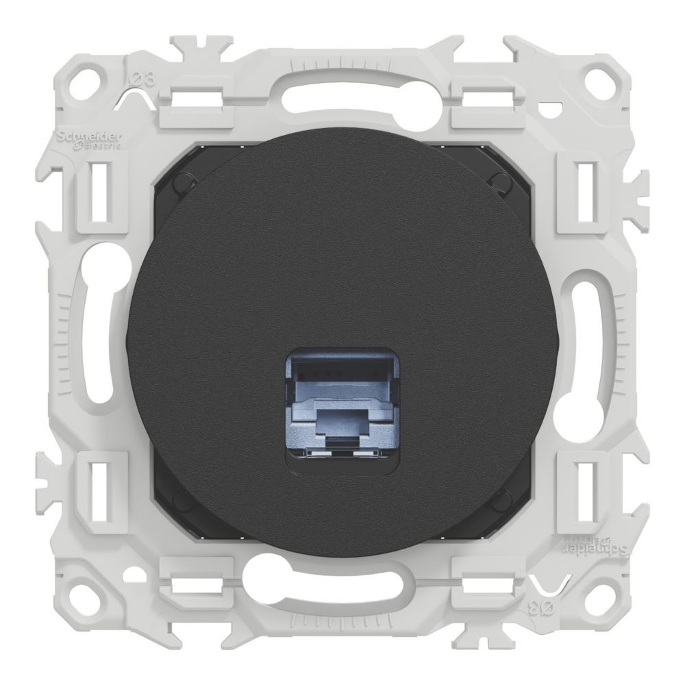 Prise RJ45 CAT6 STP 1 poste Schneider Electric Odace noir