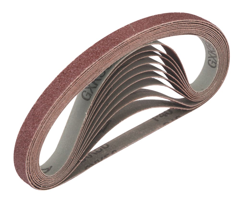 Lot de 10 bandes abrasives non perforées 457 x 13mm grain 40 Titan