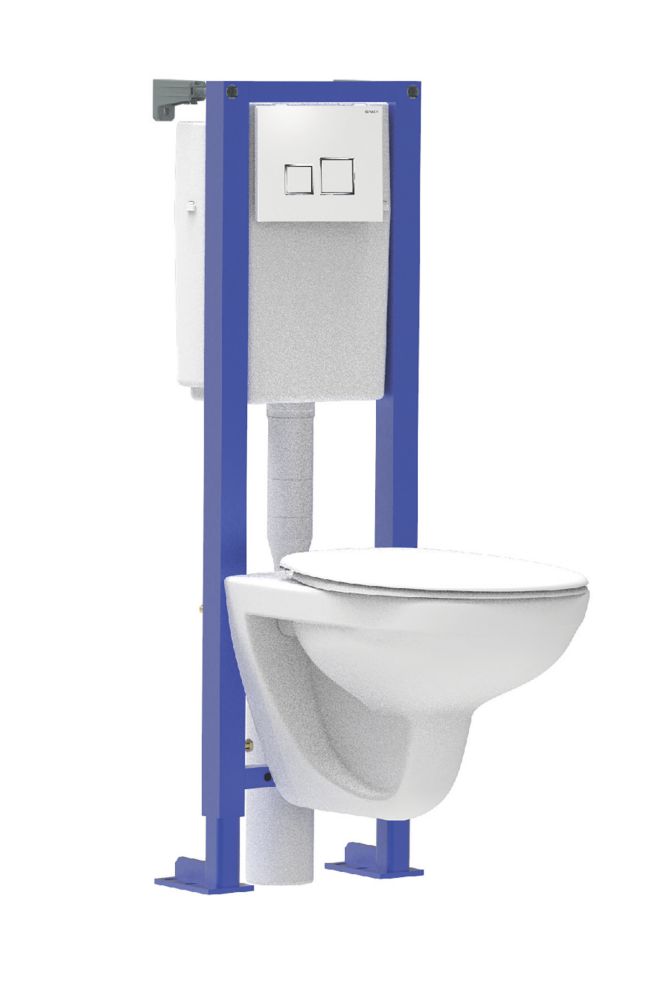 Pack WC avec abattant frein de chute, double chasse d'eau 2,5/4L