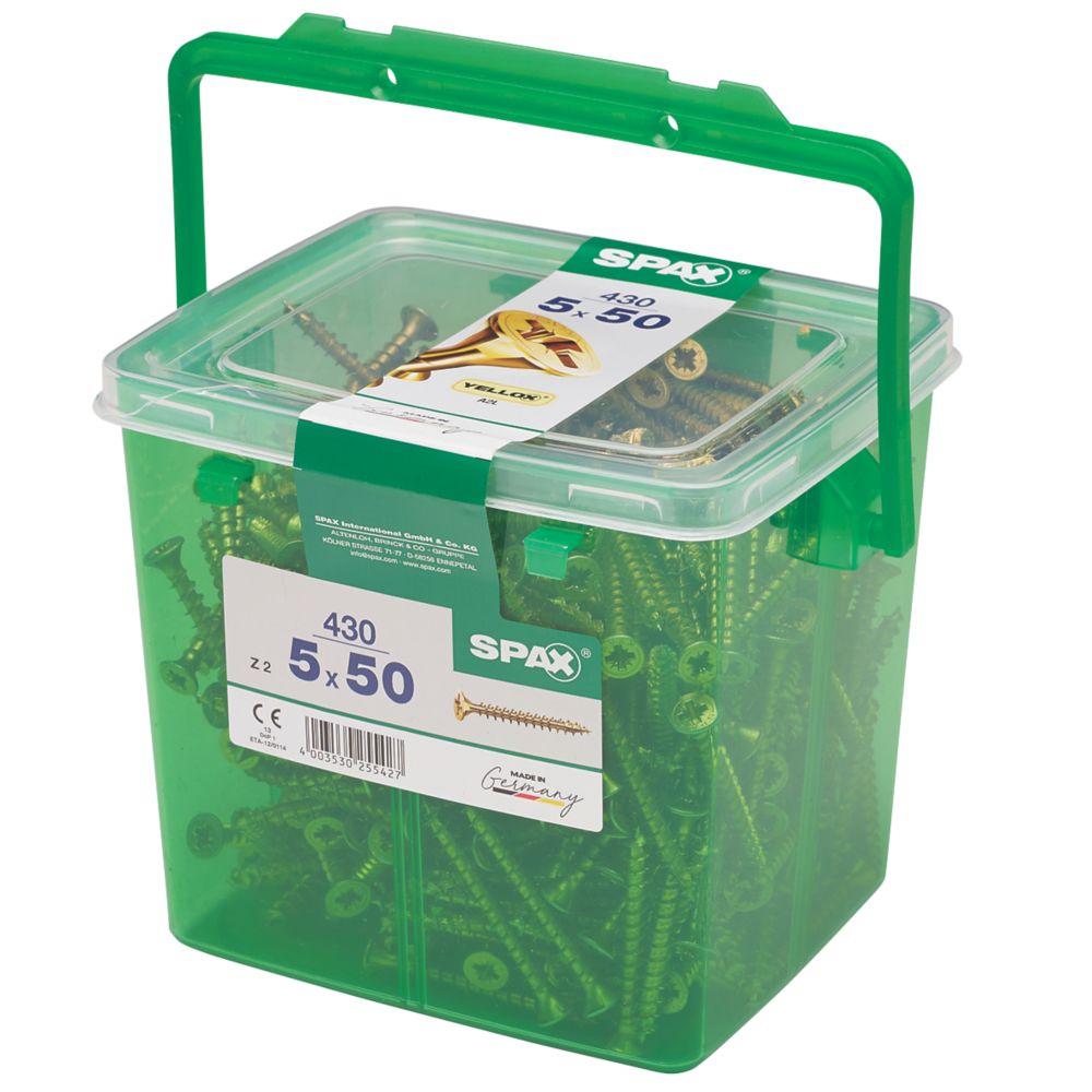 430 vis à bois à tête fraisée PZ Spax Yellox 5 x 50mm