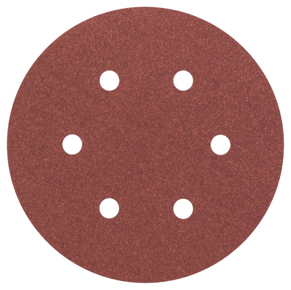 Lot de 5 disques abrasifs pour ponceuse perforés 150mm 6 trous grain 120 Bosch