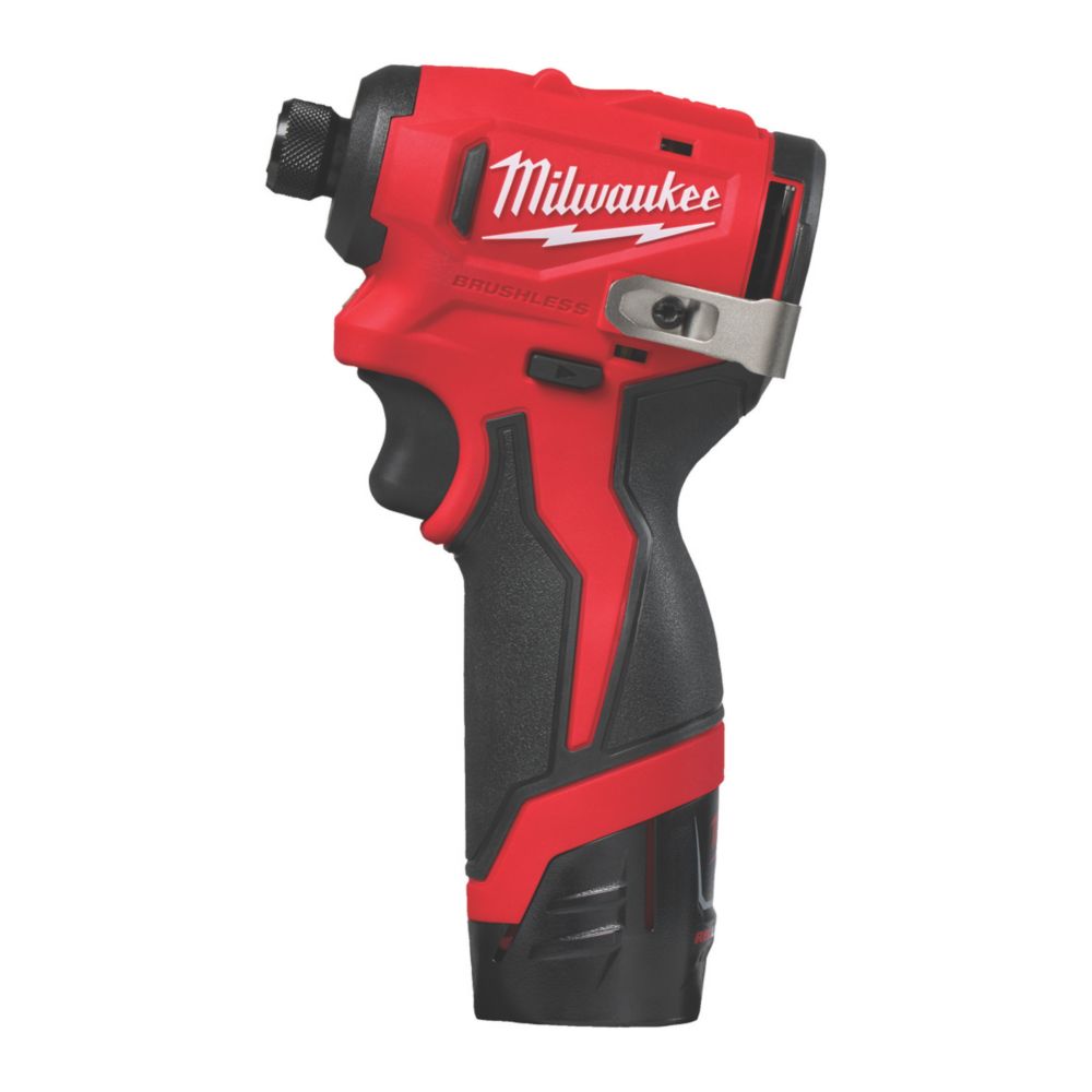 Visseuse à choc sans fil brushless Milwaukee M12 BLIDRC 220-240V Li-Ion RedLithium 2 x 2Ah 