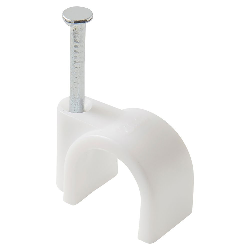 Cavaliers pour câbles ronds Diall, blancs, 12mm, lot de 100