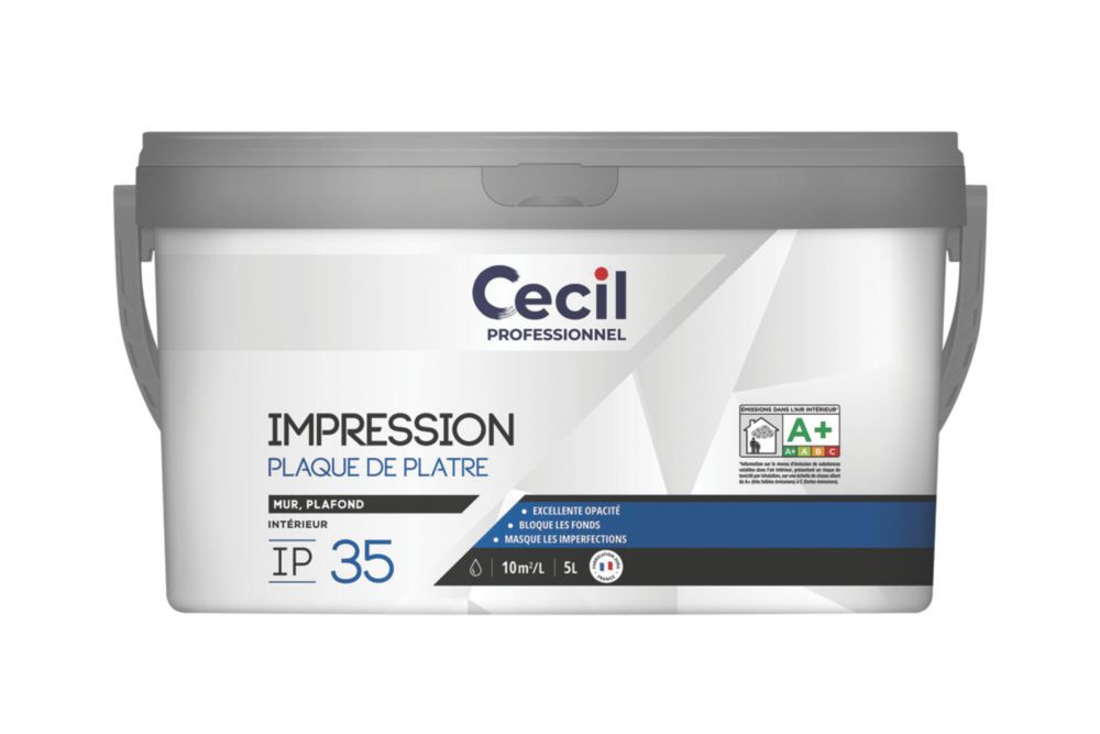Sous-couche murale intérieure anti-taches Cecil Professional 5L blanc mat