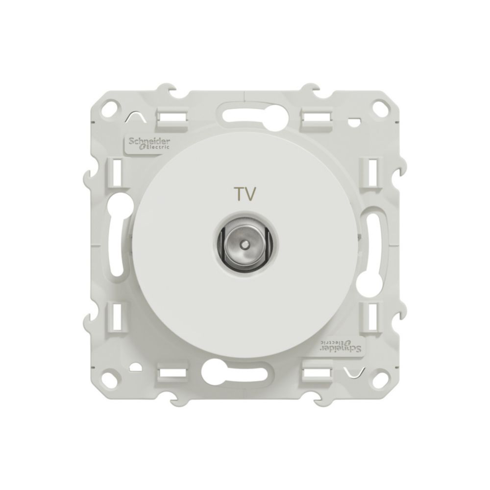 Prise TV 1 poste Odace Blanc Schneider