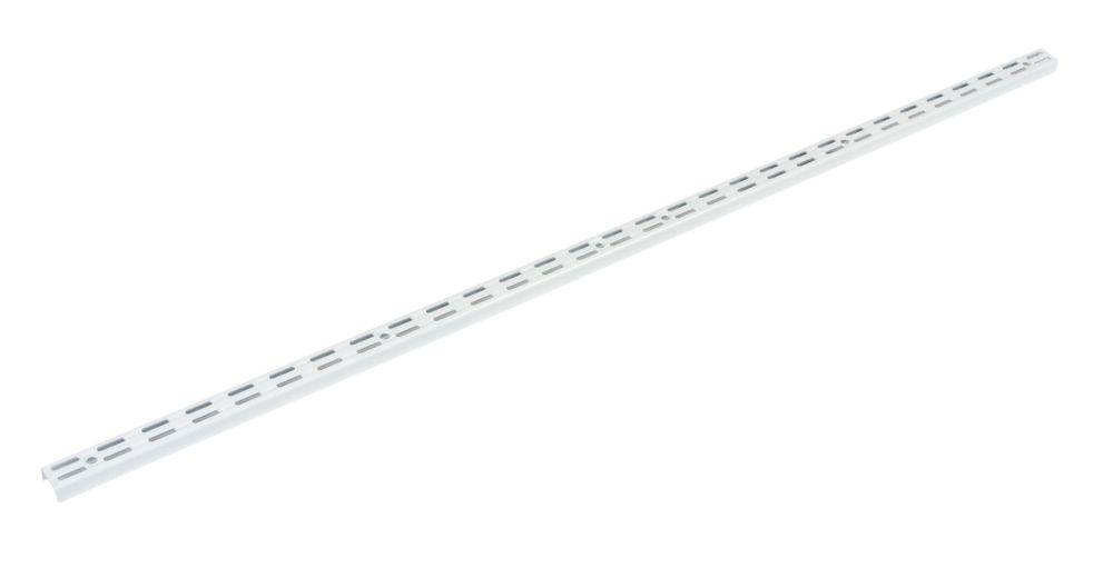 Lot de 2 crémaillères double perforation RB UK blanches 950 x 25mm