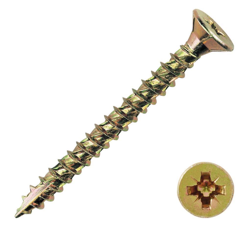 50 vis à bois à tête fraisée résistantes à la corrosion PZ TurboGold 5 x 50mm