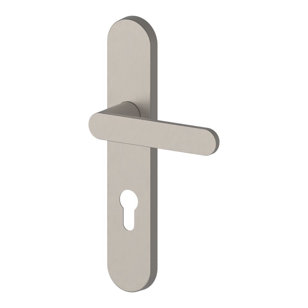 Paire de poignées de porte à clé I Cooke & Lewis Minimal nickel satiné 