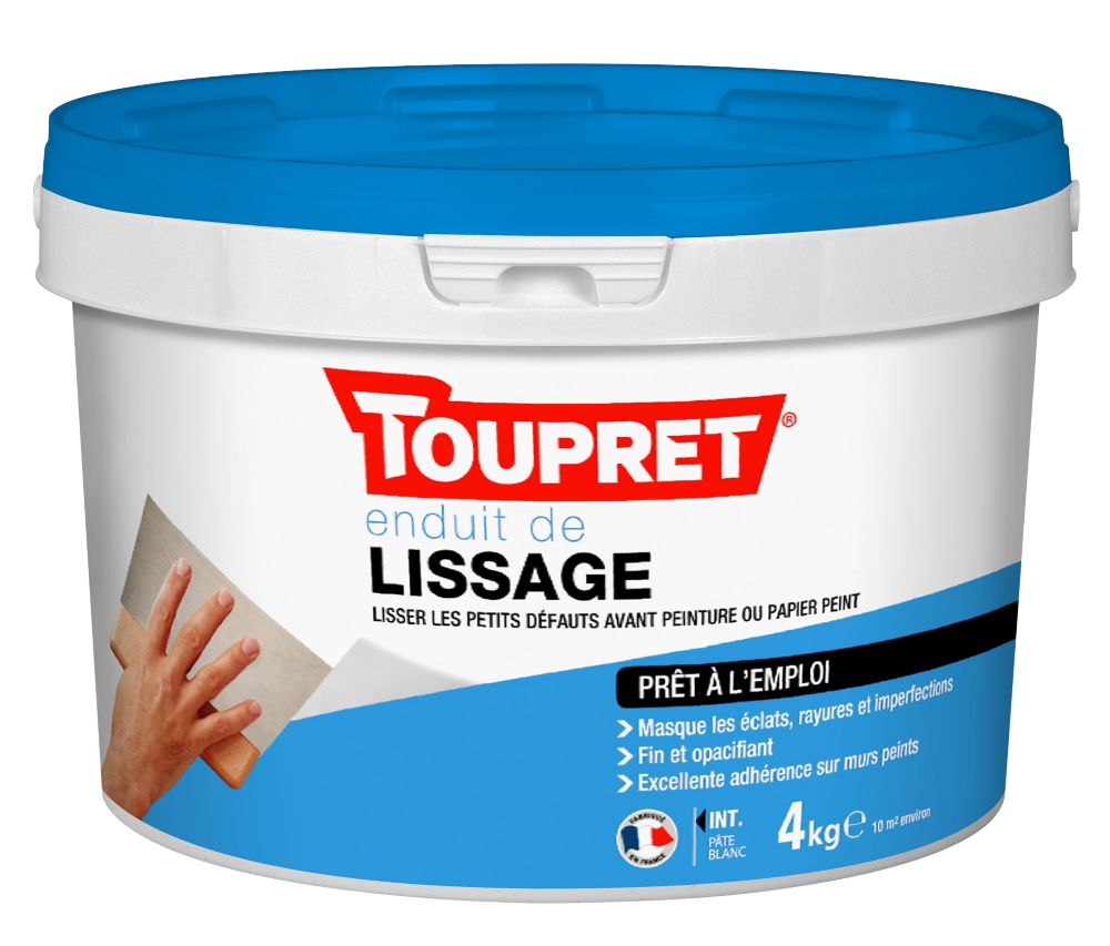 Enduit prêt à l'emploi pour surface fine Toupret 4kg