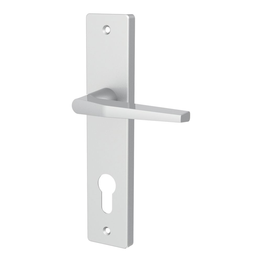    Paire de poignées de porte argent satiné 2 pièces