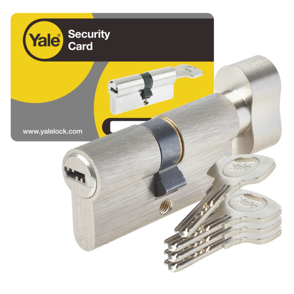 Cylindre à bouton Yale YC1000+ à profil euro, 6 goupilles, 30x30 mm