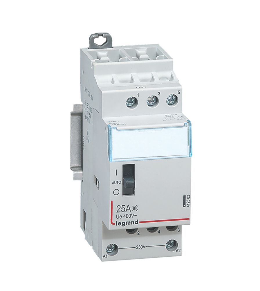 Contacteur pour tarif heures creuses NO 25A tripolaire triphasé à monophasé Legrand LEG-092754