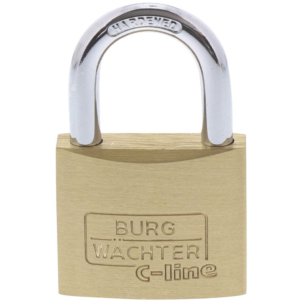 Lot de 2 cadenas à anse longue et clé commune en laiton Burg-Wachter 40mm