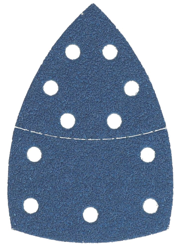 Lot de 5 papiers abrasifs ponceuse triangulaire perforés 100 x 150mm grain 40 Norton
