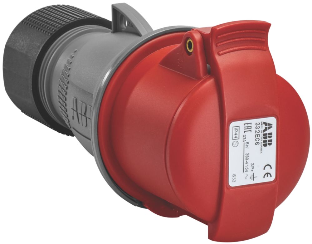 Prise mobile 3P+E 32A 415V rouge IP44 ABB