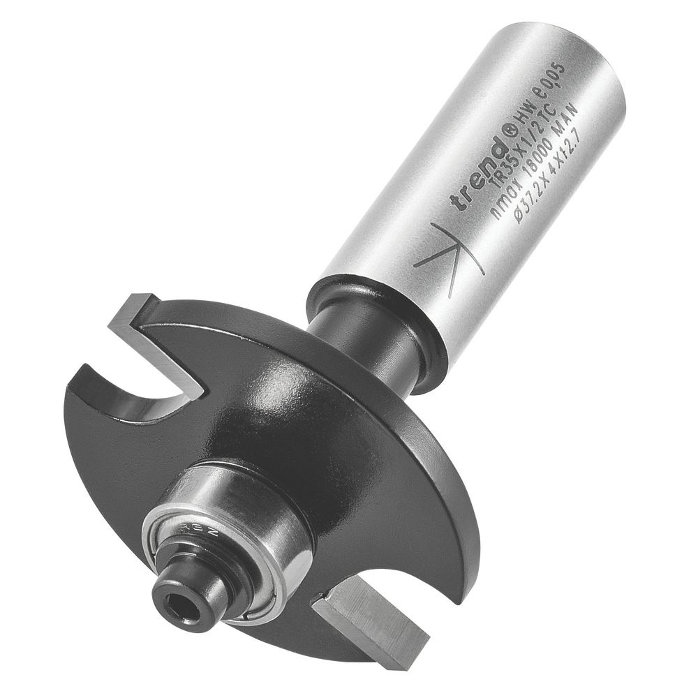 Jeu de 4 fraises à rainurer 12mm pour lamelles d'assemblage bois 37,2 x 12,5 mm Trend