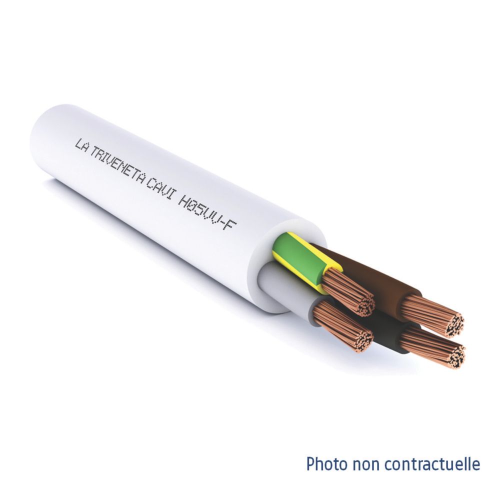 Câble électrique souple HO5VV-F 5G2,5 mm² 50m gris