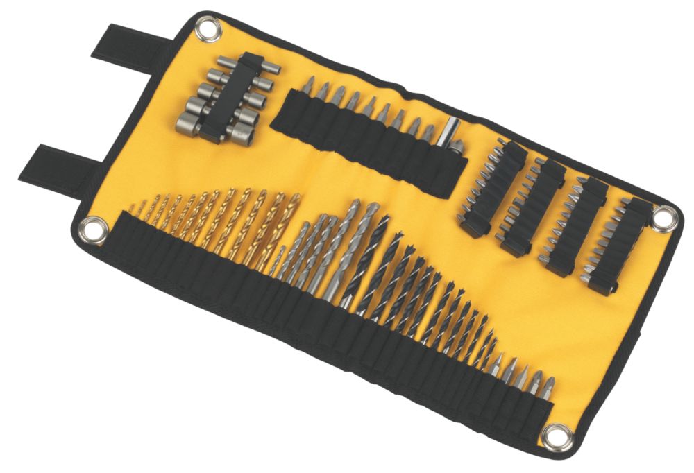 Jeu de 98 accessoires de perceuse en trousse à queue droite DeWalt