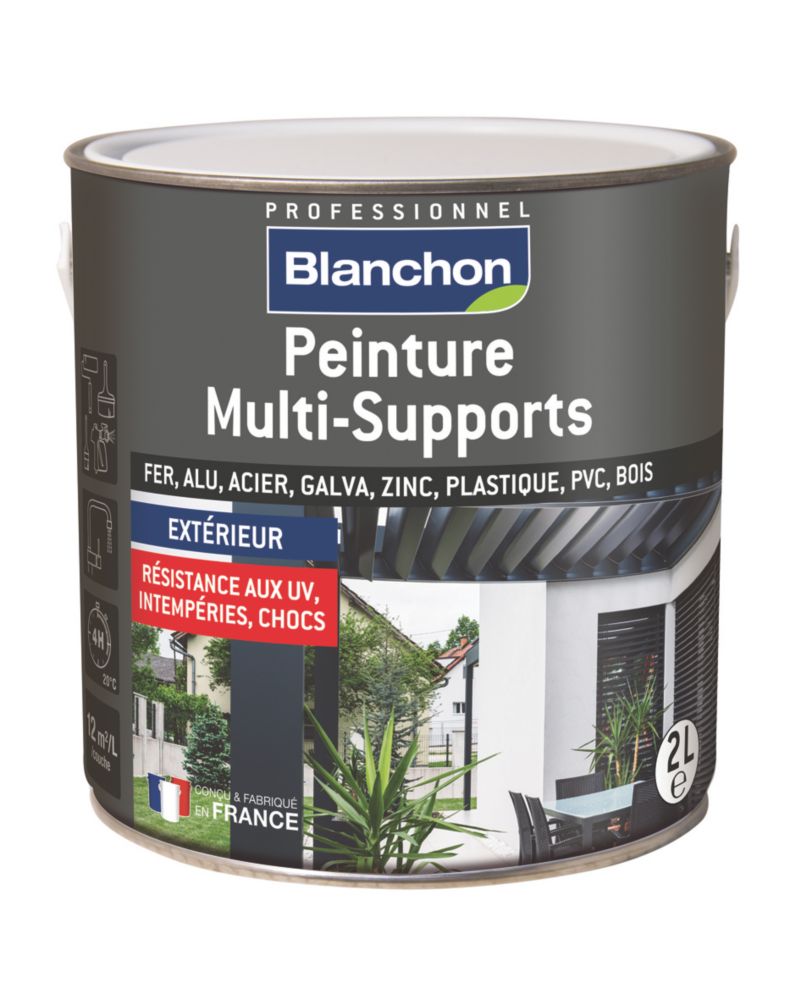 Peinture multisupports gris anthracite satiné Blanchon 2L