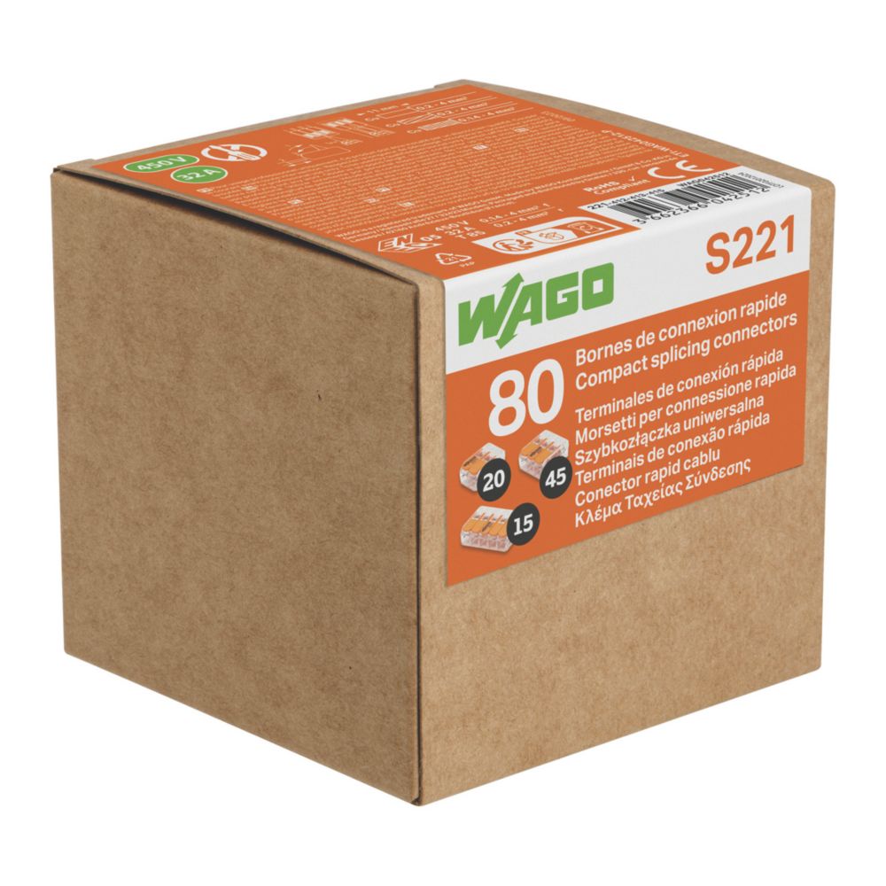 Ensemble de connecteurs Wago S221, 80 pièces