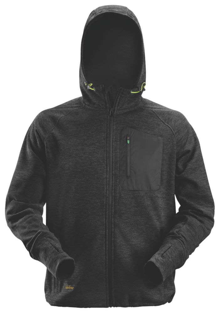 Sweat à capuche en polaire Snickers FlexiWork noir taille L