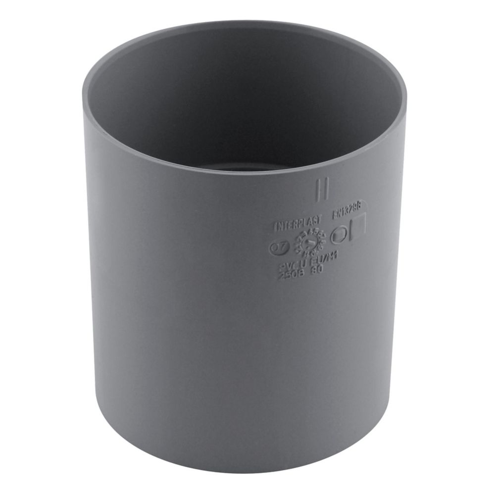 Manchon PVC femelle 80mm à coller gris Fitt