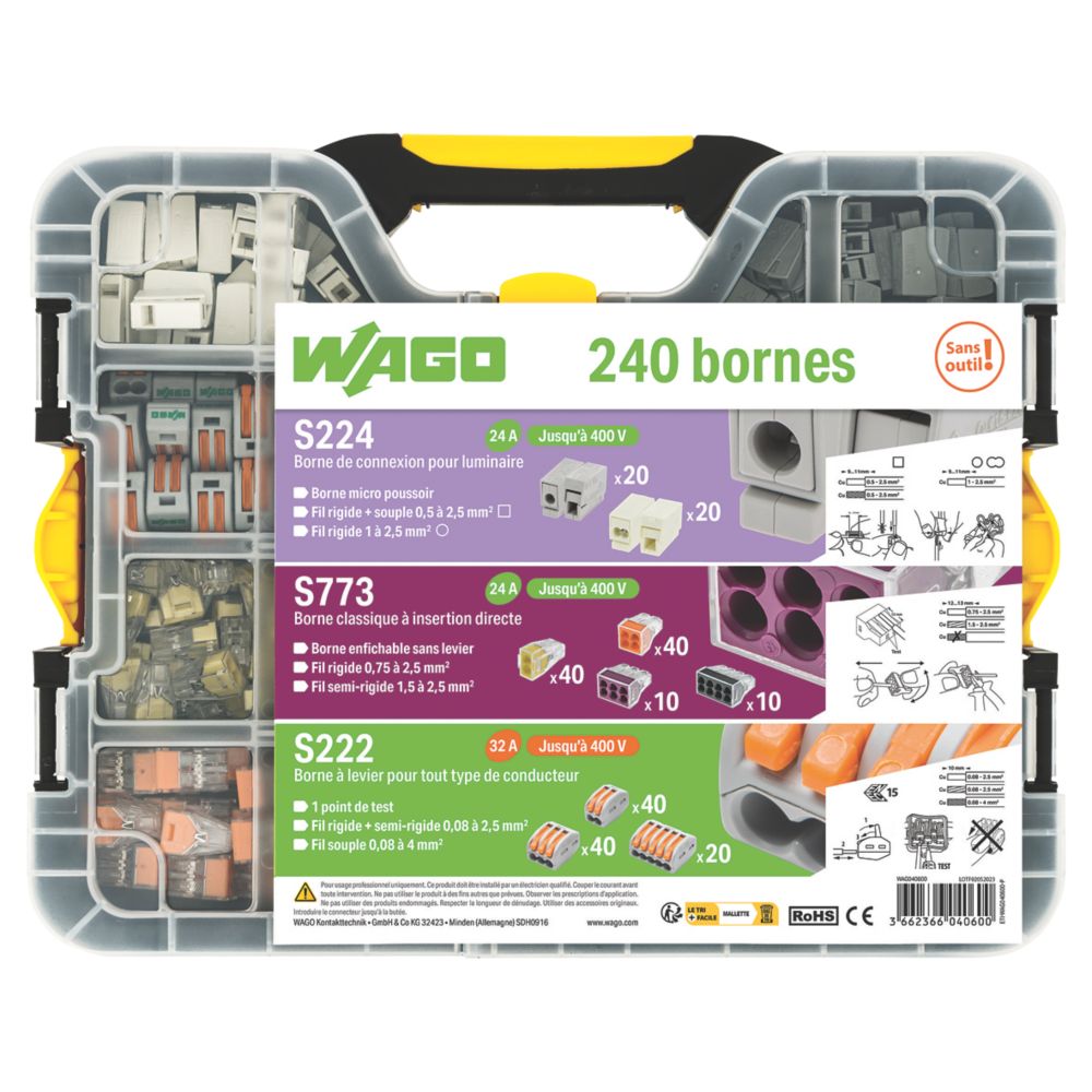 Lot de 240 bornes Wago