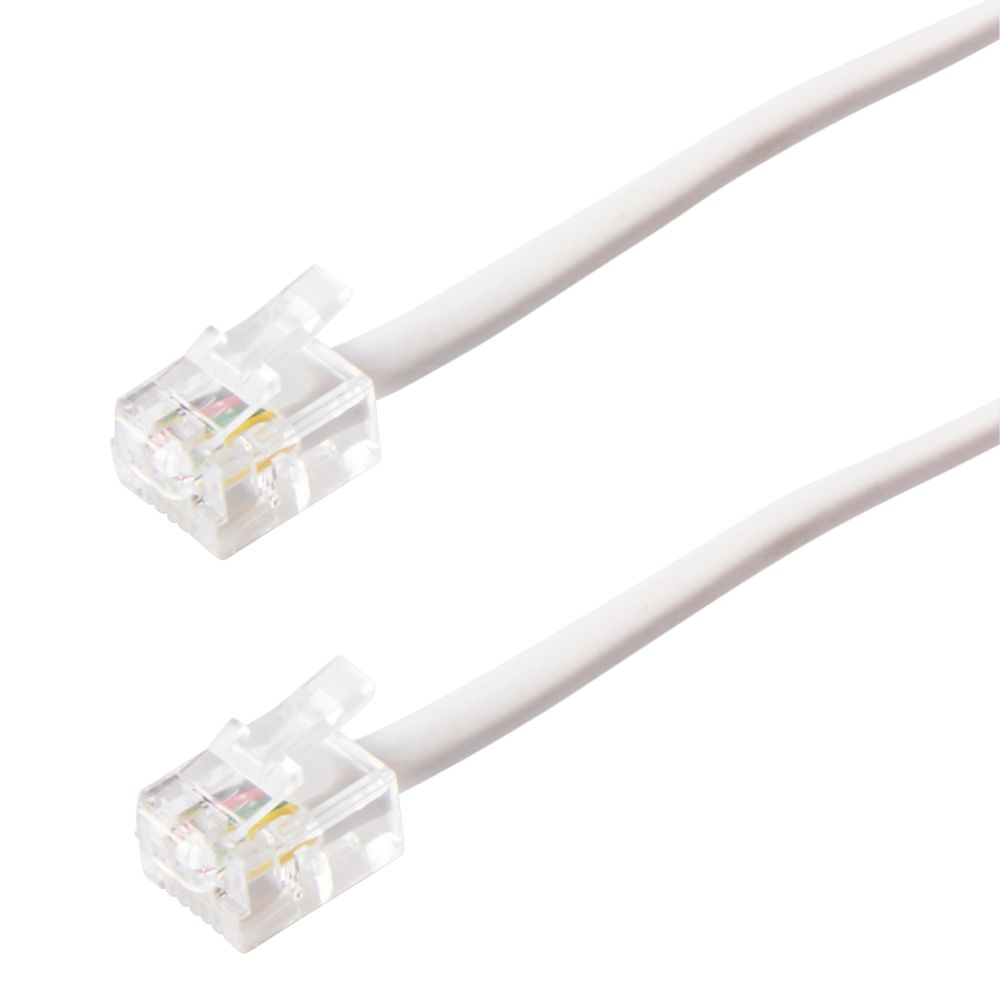 Câble RJ11 mâle/mâle, blanc 2m