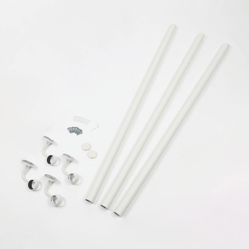 Kit de main courante en acier Rothley blanc mat 3 600mm 