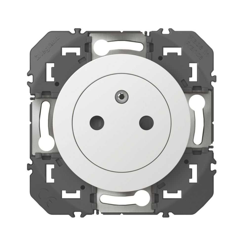 Prise terre 1 poste blanche Legrand Dooxie