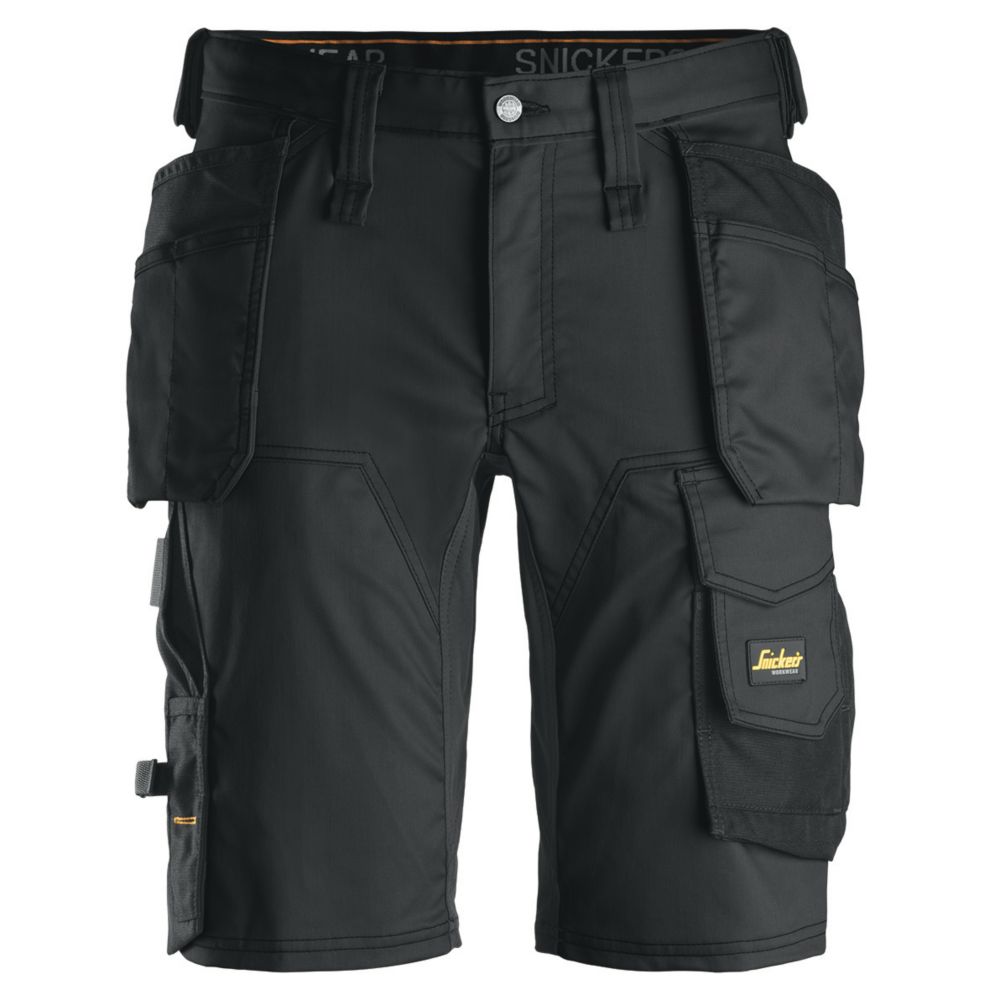 Short de travail extensible AW Snickers, noir, taille 46