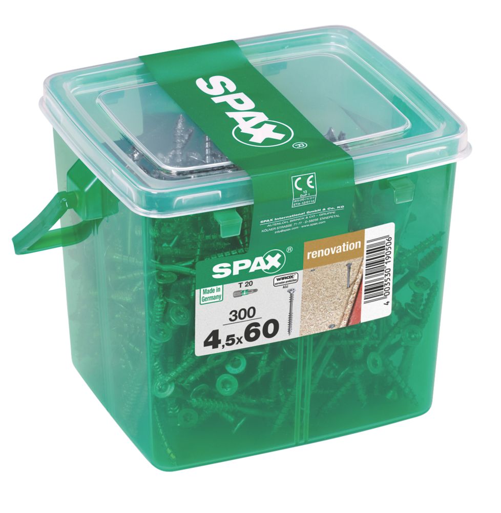 300 vis de plancher WIROX à tête fraisée TX Spax Wirox 4,5 x 60mm