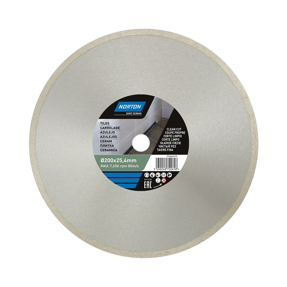 Disque diamant continu carrelage 200 x 25,4 mm Norton