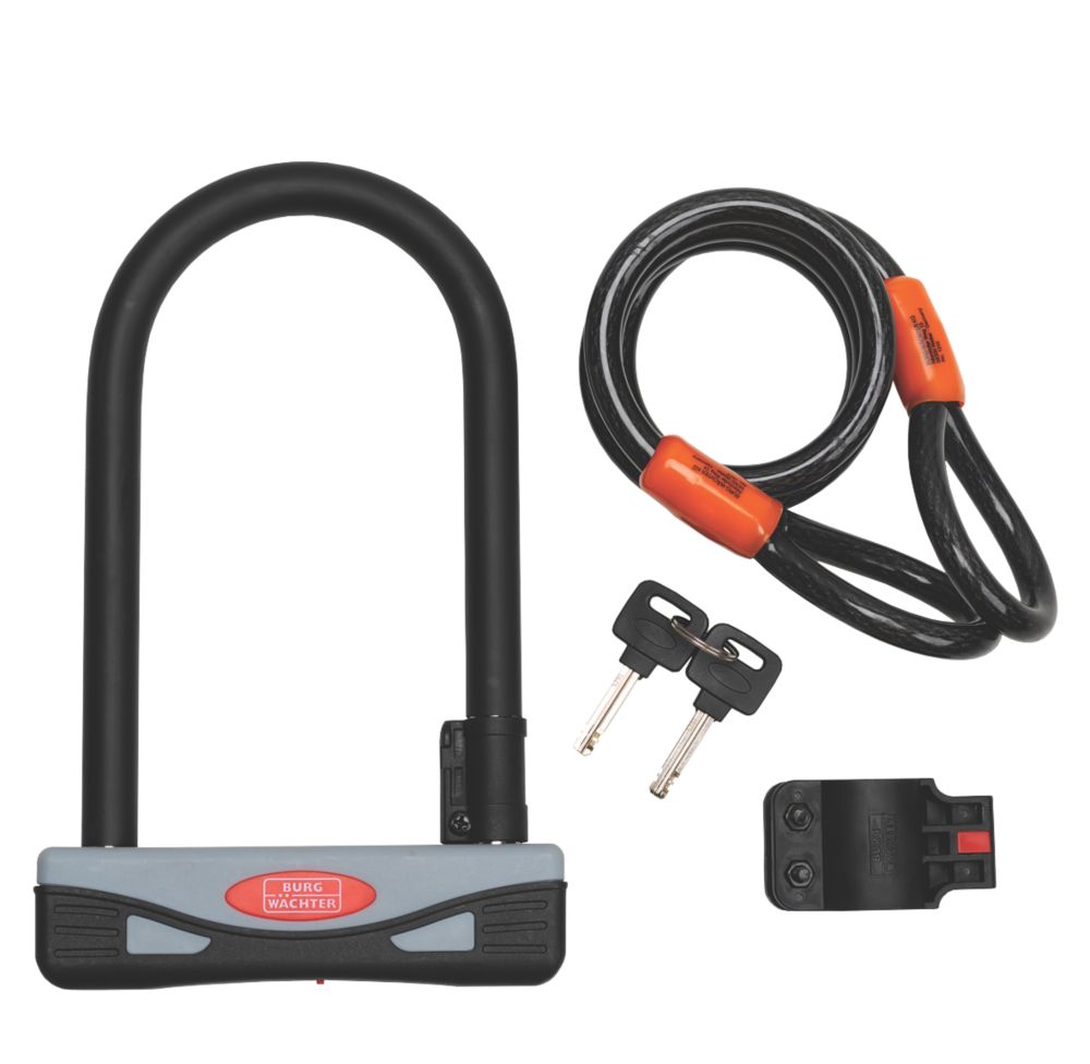 Kit de câble de sécurité et antivol pour vélo en acier Burg-Wachter 1,2m x 12mm