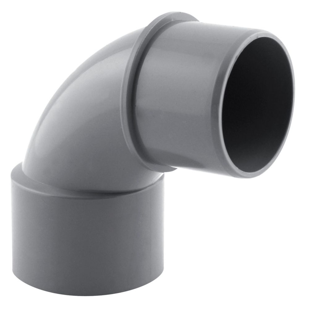 Coude PVC NF mâle/femelle à 87° 40mm à coller gris Fitt