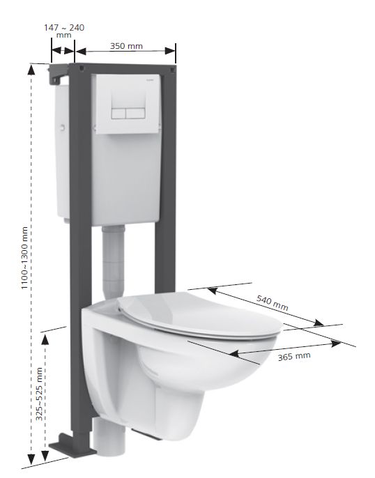 Toilette Suspendu Taille Lunette Wc Cuvette Suspendue Pour