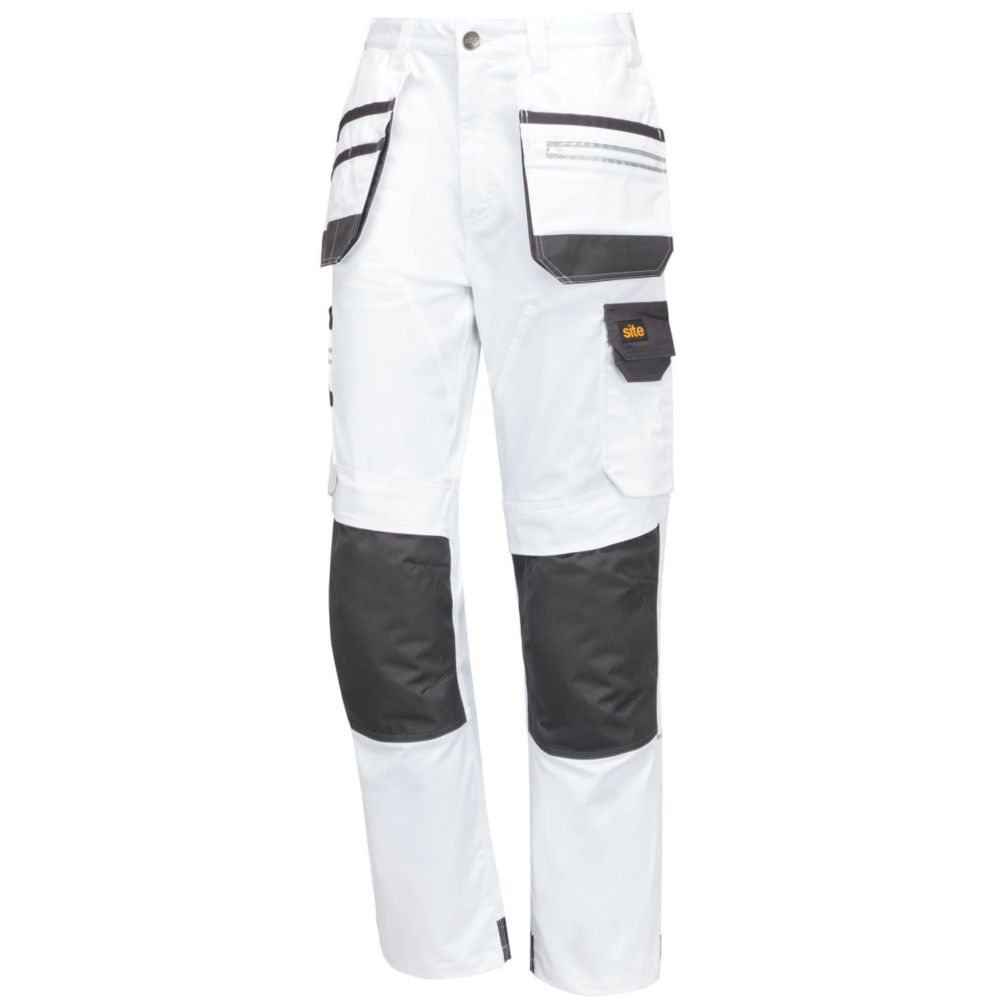 Pantalon de travail étui extensible Site Kirksey blanc / gris taille 48, longueur de jambe 81cm