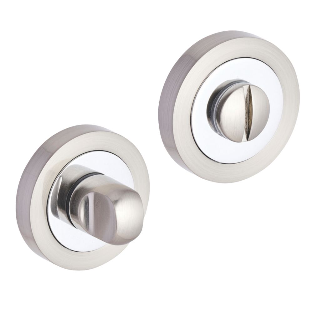 Kit de verrou à bouton à barrette standard Smith & Locke en chrome / nickel brossé 50mm 