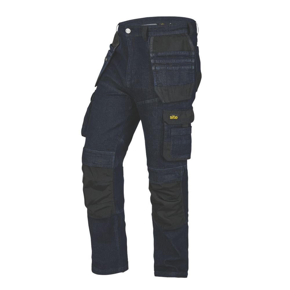 Jean de travail denim indigo Site Havaness taille 50, longueur de jambe 81cm