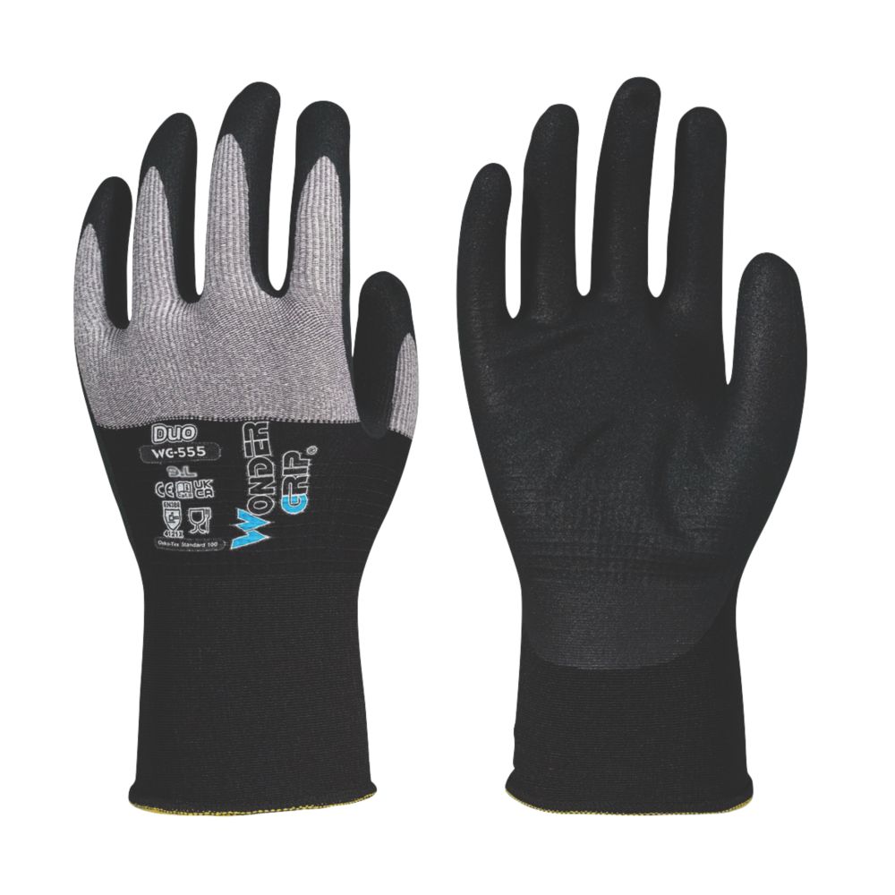 Gants de manutention Wonder Grip WG-555 DUO noir/gris taille L