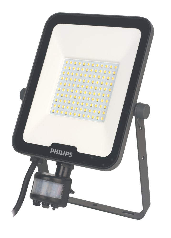 Projecteur LED d'extérieur Philips Ledinaire avec détecteur IRP et cellule photoélectrique, gris, 50W, 6 000lm