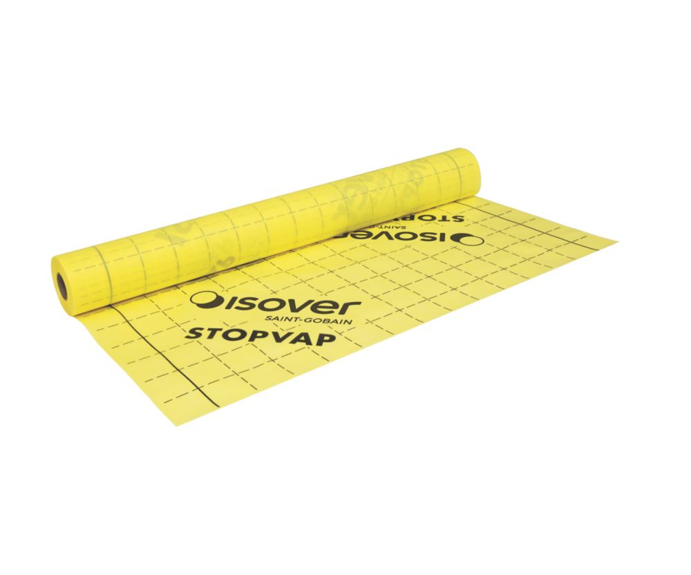Membrane Isover Stopvap 40m x 1,5m blanche et imprimée