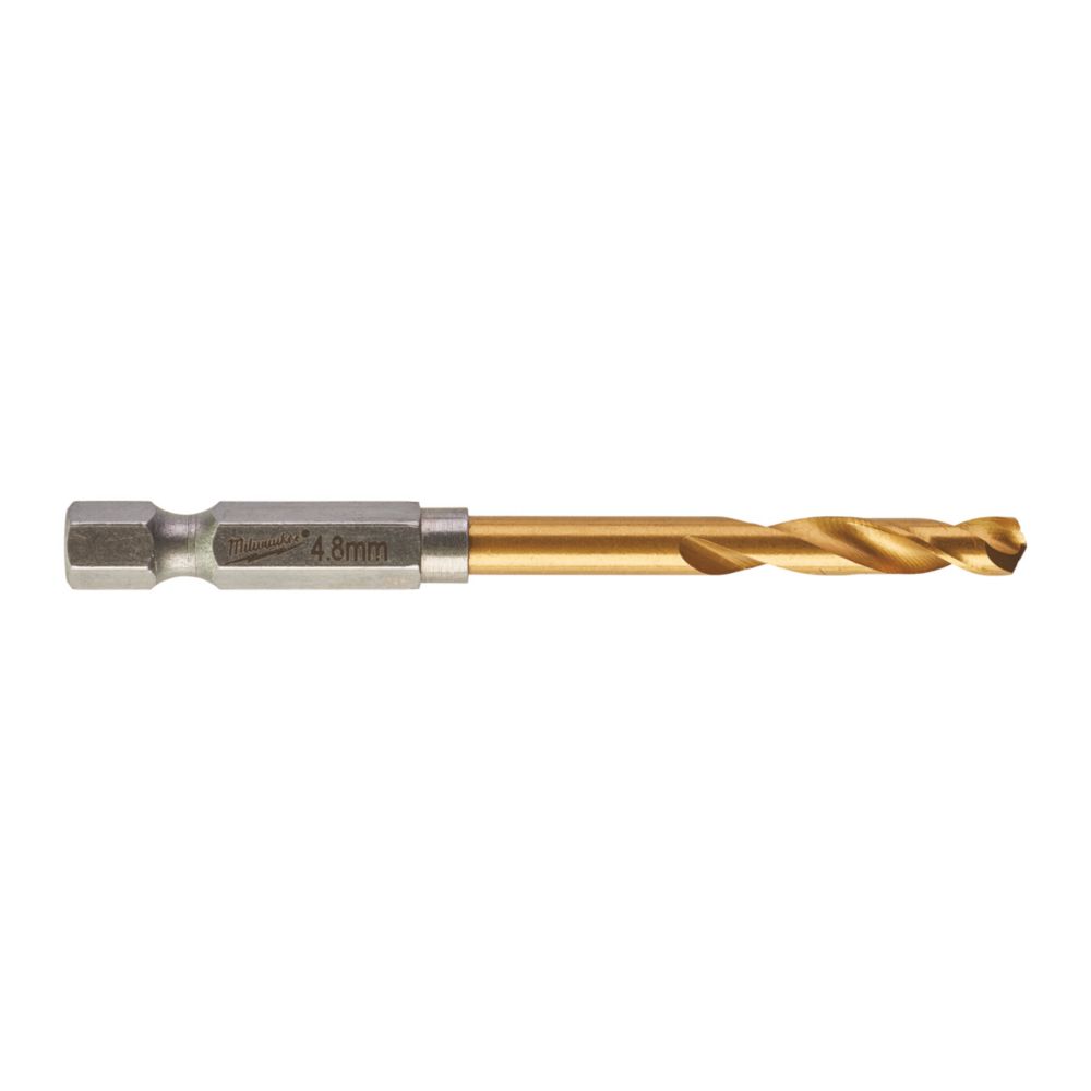 Foret HSS à métaux à queue hexagonale Milwaukee SHOCKWAVE 4,8mm x 78mm
