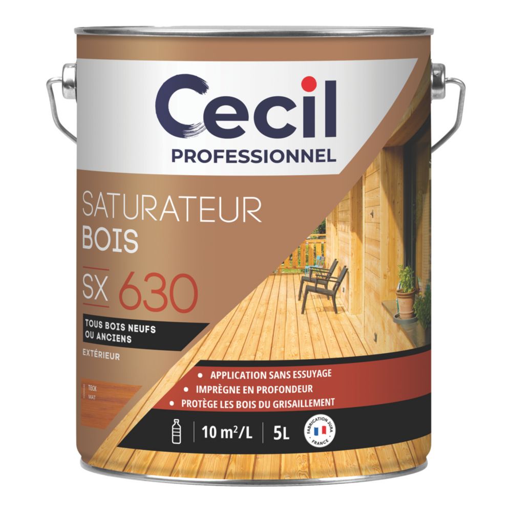 Saturateur bois Cecil Professionnel teck 5L