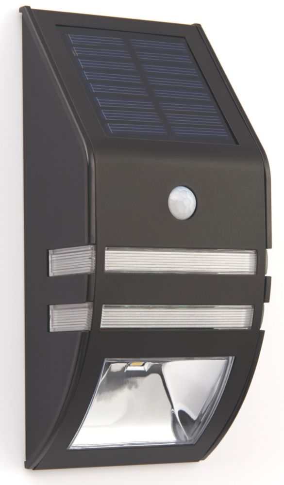 Hublot solaire avec détecteur extérieur noir mat LED LAP Solar 40lm