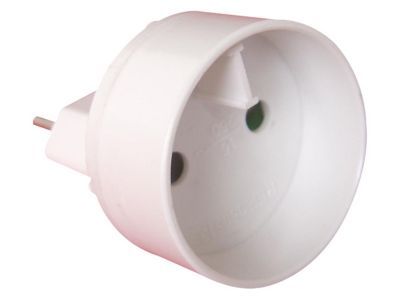 Adaptateur mâle 6A vers femelle 16A blanc