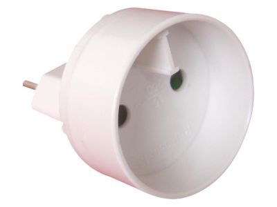 Adaptateur mâle 6A vers femelle 16A blanc, Adaptateur prises