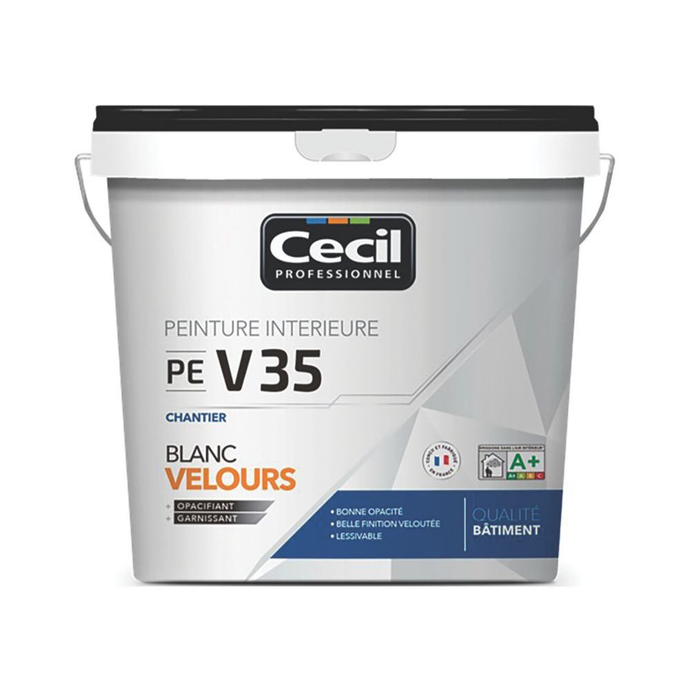 Peinture acrylique velours blanc Cecil Professionnel PE V35 5L